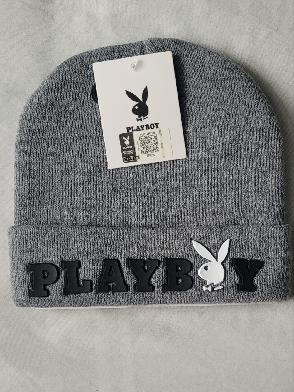PLAYBOY Gray Knit Stocking Cap
